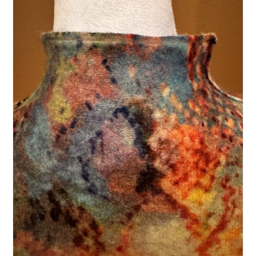 PILCRO Anthropologie Alani 100% Cashmere Mock-Neck Sweater Snakeskin Rainbow S - Picture 5 of 8